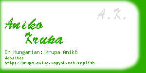 aniko krupa business card